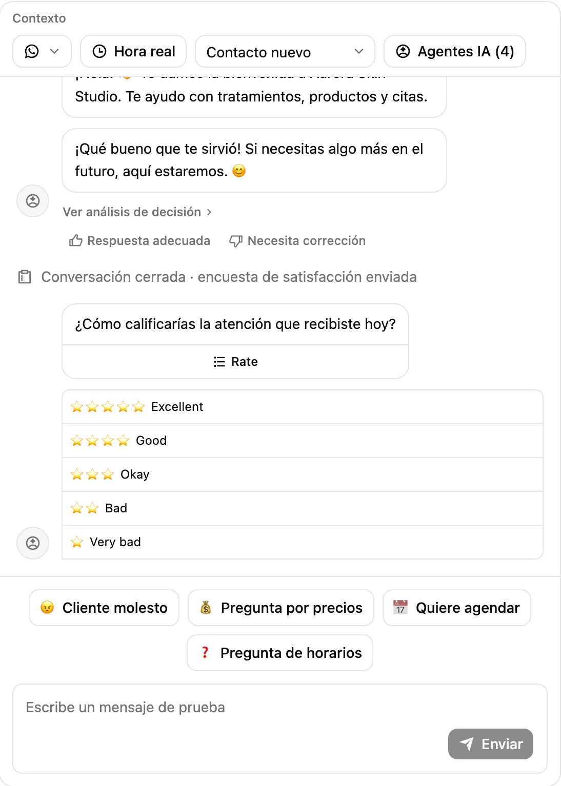 El Playground después de Cerrar conversación: la lista de la encuesta en WhatsApp, lista para responder